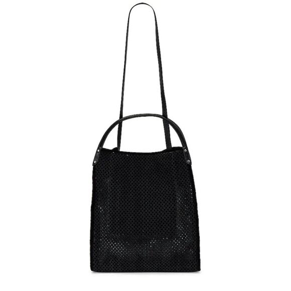 Rag & Bone Summer Passenger Tote Netted Leather Black - 13.5" x 13" - Picture 2 of 9